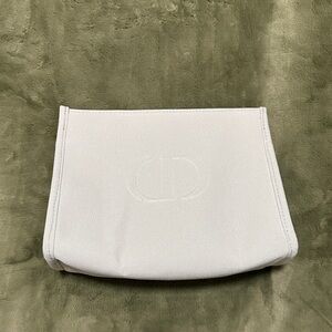 Christian Dior light grey Canvas Pouch makeup bag